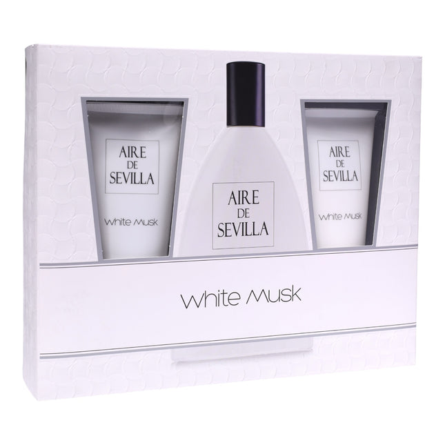 Aire de Sevilla White Musk Estuche Mujer 3 Piezas (Eau de Toilette 150 ml + Crema Corporal 150 ml + Gel de Ducha 150 ml)
