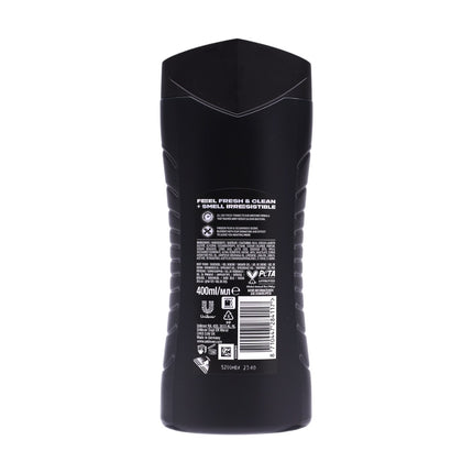 AXE Black 3-en-1 Gel de Ducha 400 ml – Cuerpo, Cara y Cabello, fragancia pera helada & cedro, 12 h de frescura