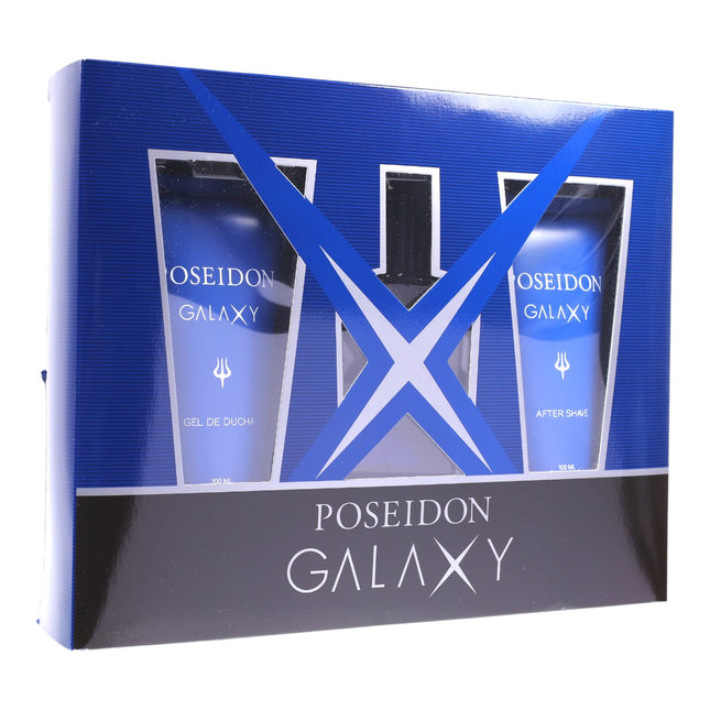 Poseidon Galaxy Hombre – Cofre regalo con Eau de Toilette 100 ml + After Shave 100 ml + Gel de Ducha 100 ml | Instituto Español | Fragancia fresca y aromática