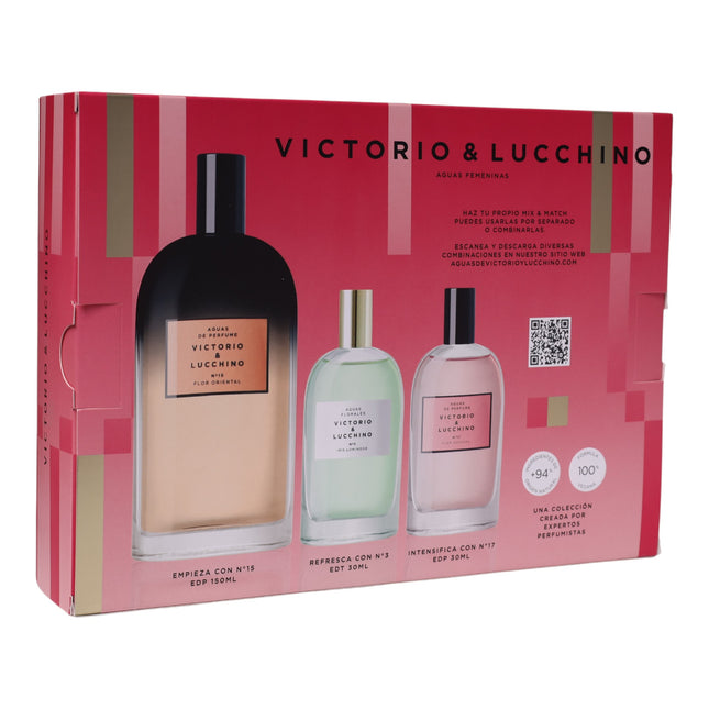 Victorio & Lucchino Aguas Femeninas Estuche Flor Oriental Nº15 150 ml+ Iris Luminoso Nº3 30 ml+ Flor Sensual Nº17 30 ml