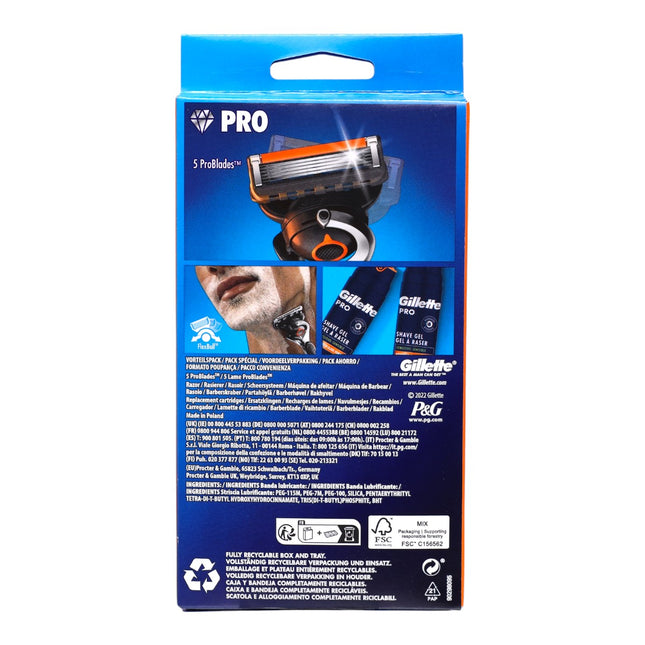 Gillette ProGlide Maquinilla de Afeitar para Hombre – Value Pack UEFA Champions League, 1 Mango + 4 Cuchillas, 5 Hojas con FlexBall, Afeitado Suave y Preciso