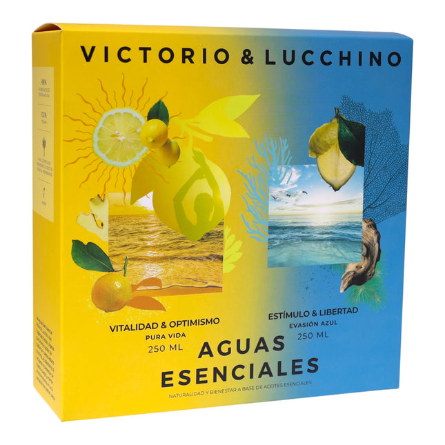 Victorio & Lucchino Aguas Esenciales Pura Vida & Evasión Azul – Cofre 2 x 250 ml