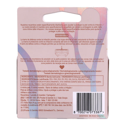 Gillette Venus Satin Care Recambios para depilar Zona Íntima (4 uds) – Barra anti-irritación, recortadora de precisión