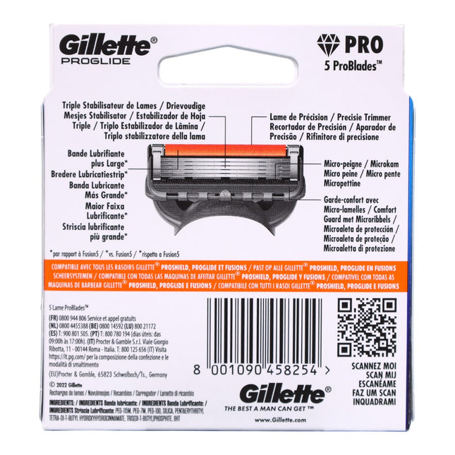 Gillette ProGlide Recambios de Cuchillas de Afeitar – Pack XL 8 Cuchillas – 5 ProBlades™, Afeitado Preciso y Suave – Compatible con Mangos ProGlide y Fusion