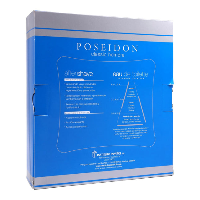 Poseidon Classic Hombre Estuche – Eau de Toilette 150 ml + After Shave 150 ml | Instituto Español | Aromática fougère con menta, lavanda y sándalo