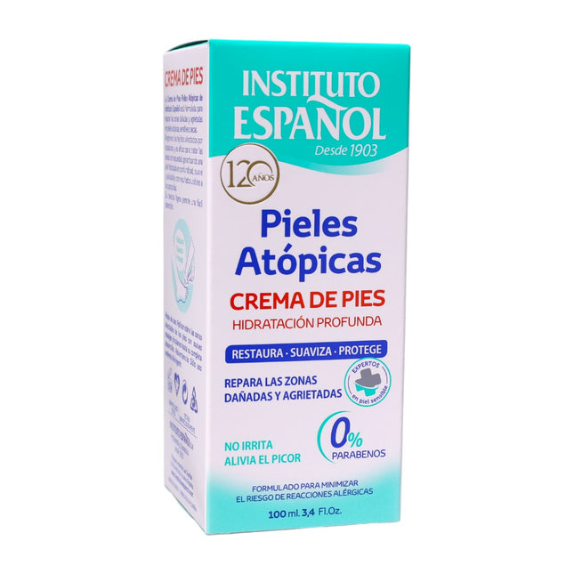 Instituto Español Crema de Pies para Pieles Atópicas 100 ml – Hidratación Profunda, Repara Talones Agrietados, Alivia Picor, 0% Parabenos