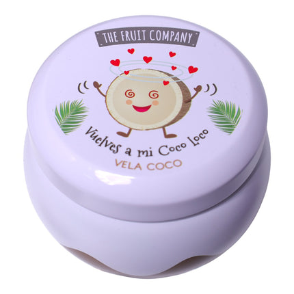 Vela Perfumada The Fruit Company ''Vuelves a mi Coco Loco'' 150 g – Cera Vegetal, 40 h