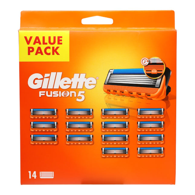 Gillette Fusion5 Recambios de Afeitado – Pack Ahorro 14 Cuchillas, 5 Hojas de Precisión, Compatible con Maquinillas Fusion5