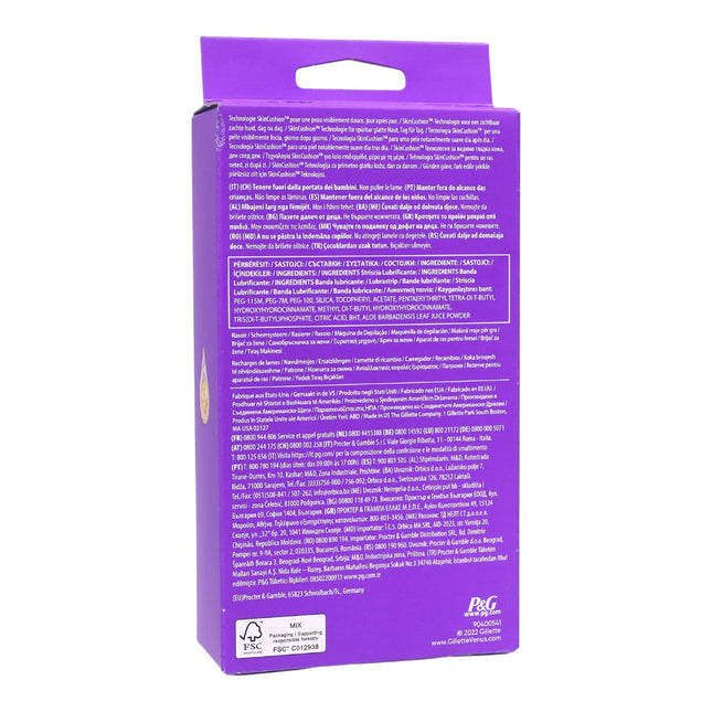 Gillette Venus Deluxe Smooth Swirl XL – Maquinilla de Afeitar Mujer con 5 Hojas y FlexiBall™, Pack con 3 Recambios