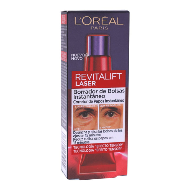 L’Oréal Paris Revitalift Laser Borrador de Bolsas Instantáneo 15 ml – Contorno de Ojos con “Efecto Tensor” en 15 min