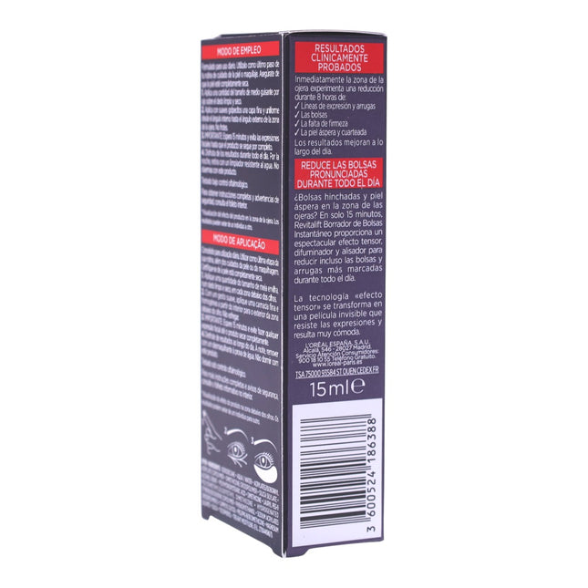 L’Oréal Paris Revitalift Laser Borrador de Bolsas Instantáneo 15 ml – Contorno de Ojos con “Efecto Tensor” en 15 min