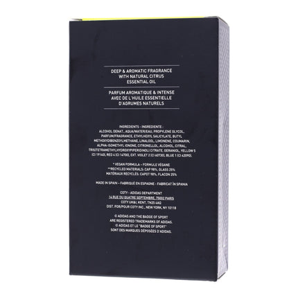 Adidas Pure Game Eau de Toilette Hombre 100 ml | Fragancia profunda y aromática con aceite esencial cítrico | Fórmula vegana