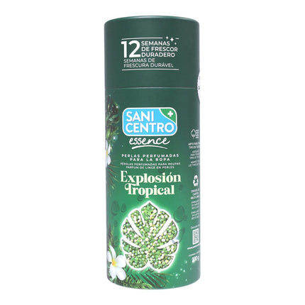 SaniCentro Essence Perlas Perfumadas para la Ropa “Explosión Tropical” – 12 semanas de frescor, intensidad regulable, 200 g