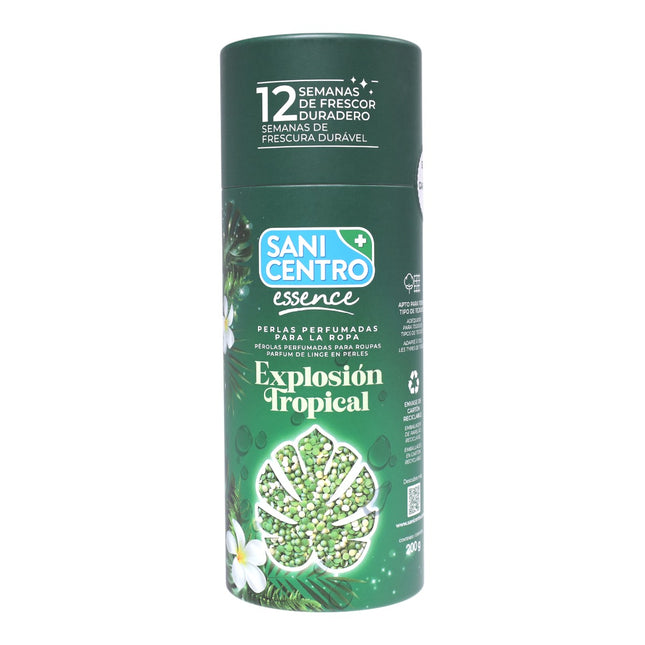 SaniCentro Essence Perlas Perfumadas para la Ropa “Explosión Tropical” – 12 semanas de frescor, intensidad regulable, 200 g