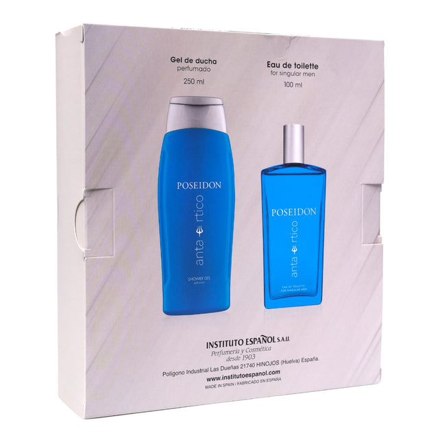 Poseidon Antártico Set para Hombre – Eau de Toilette 100 ml + Gel de Ducha 250 ml | Aroma fresco marino y cítrico | Lote regalo Instituto Español