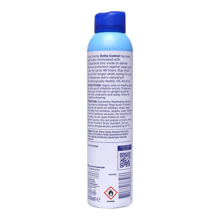Sanex Dermo Extra Control Spray 48h 250 ml – Desodorante antitranspirante de máxima protección, efecto seco duradero, 0 % alcohol y pH respetuoso