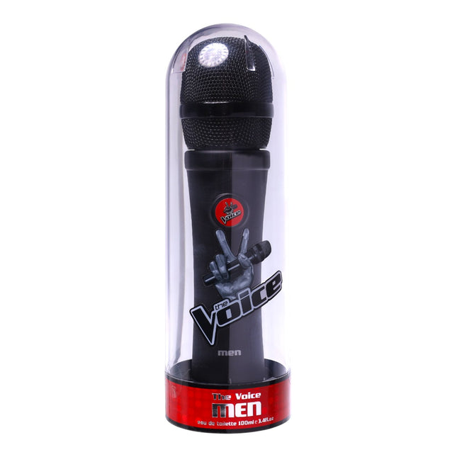 The Voice Men Eau de Toilette 100 ml – perfume masculino fresco y dinámico con frasco en forma de micrófono, ideal para fans de la música y regalo original