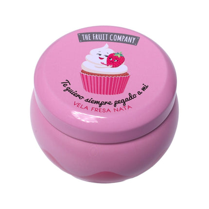 The Fruit Company Vela Aromática Fresa Nata 150 g ''Te quiero siempre pegado a mi'' – Lata Metálica 40 h