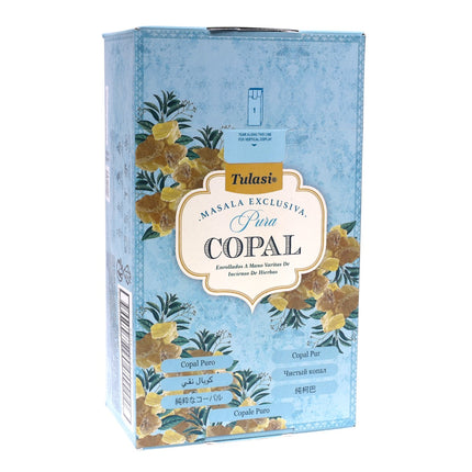 Tulasi Incienso Copal Puro –Varillas de Incienso Masala Exclusiva, Aroma Equilibrante y Relajante 12 cajitas de 15 gramos