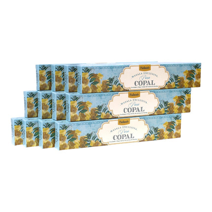 Tulasi Incienso Copal Puro –Varillas de Incienso Masala Exclusiva, Aroma Equilibrante y Relajante 12 cajitas de 15 gramos