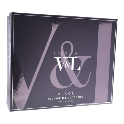 Victorio & Lucchino Esencia V&L Black Set para Hombre – Eau de Toilette 100 ml + Desodorante Spray 150 ml | Aroma intenso amaderado-especiado | Estuche regalo elegante y práctico