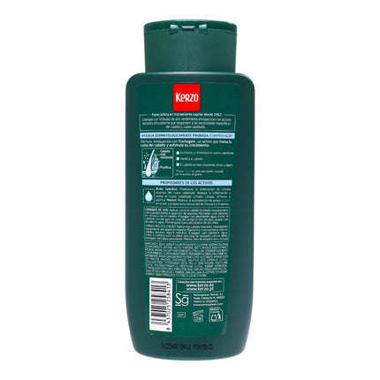 Kerzo Champú Anti-Caída Refrescante con Trichogen, Ácido Salicílico y Mentol – Cabello Graso con Caída – 400 ml