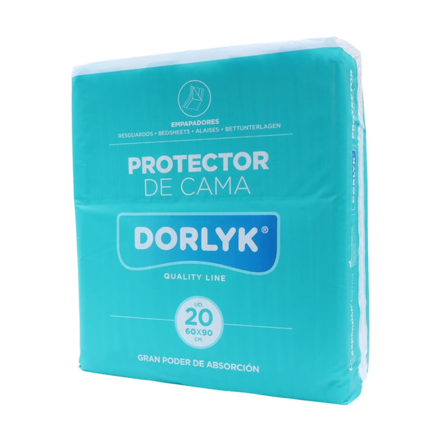 DORLYK Empapador de Cama para Adultos Desechable de 60x90 cm Protector de Colchón, Sillón y Silla de Ruedas Impermeable y Absorbente Salvacamas para Mayores 20 Unidades