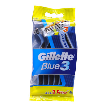 Gillette Blue3 Maquinillas Desechables para Hombre 4+2 Gratis (Pack 6 Unidades)