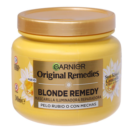 Garnier Original Remedies Blonde Remedy Mascarilla Iluminadora Reparadora 340 ml – Cabello Rubio o con Mechas
