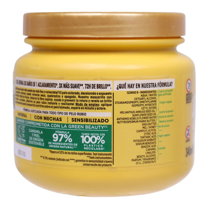 Garnier Original Remedies Blonde Remedy Mascarilla Iluminadora Reparadora 340 ml – Cabello Rubio o con Mechas
