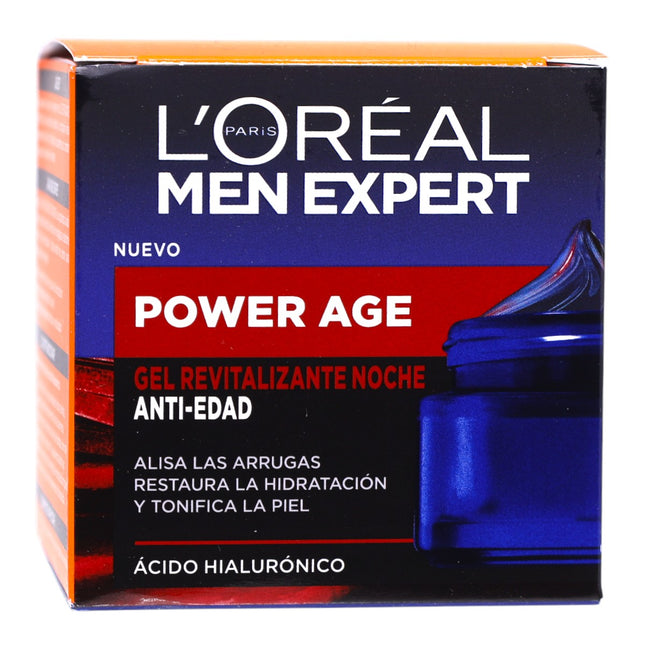 L’Oréal Men Expert Power Age Gel Revitalizante Noche Anti-Edad con Ácido Hialurónico 50 ml