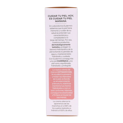 Eudermin Lab Crema de Manos Antimanchas con Niacinamida – Hidratación Plus y Unificación del Tono | Tratamiento Dermatológicamente Testado 75 ml
