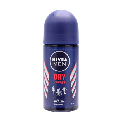 Nivea Men Desodorante Roll-On Dry Impact – Protección 48h Antitranspirante para Hombre, 50 ml