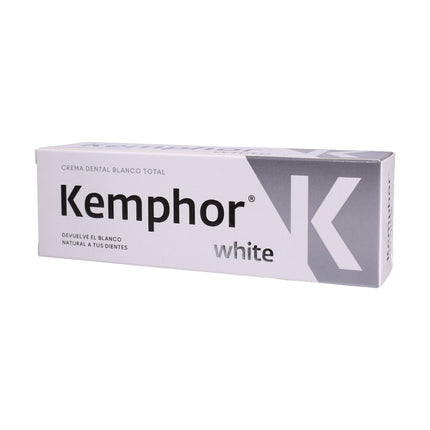 Kemphor White Crema Dental Blanqueadora 75 ml – Pasta de Dientes Blanco Total, Protección Anticaries y Aliento Fresco