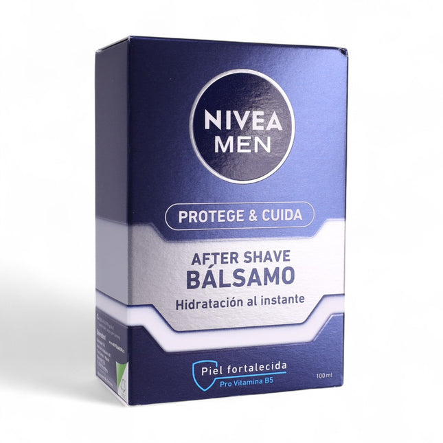 Nivea Men Bálsamo After Shave Protege & Cuida 100 ml – Hidratación al Instante con Pro Vitamina B5, Calmante Post Afeitado para Piel Sensible