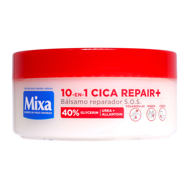 Mixa Bálsamo Reparador 10-en-1 Cica Repair+ con Glicerina, Urea y Alantoína – Hidratante Intensivo para Piel Seca, Manos, Codos, Pies y Rodillas – 150 ml