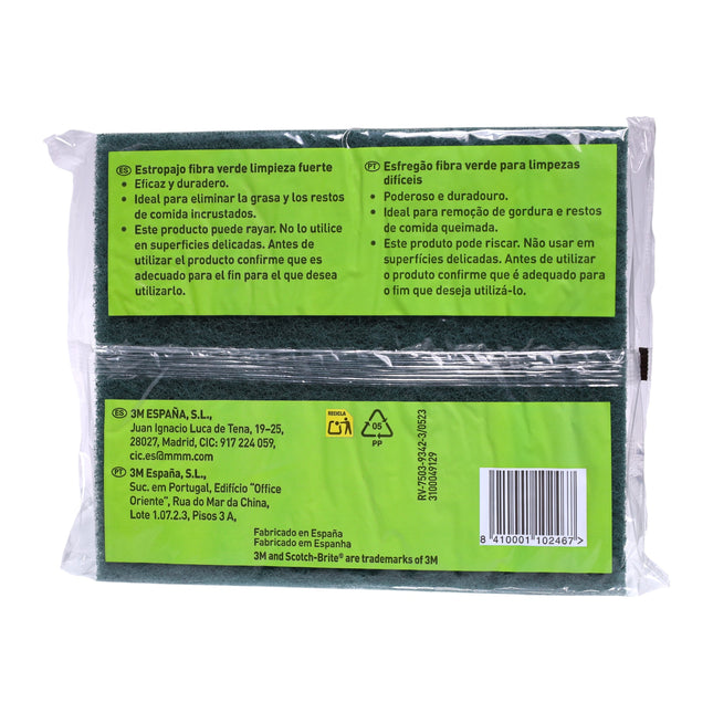 Scotch-Brite Power Classic XXL 2+1 Gratis – Estropajo Fuerte de Limpieza 3M, 2 en 1 Eficaz y Duradero, Ideal para Ollas, Sartenes y Parrillas