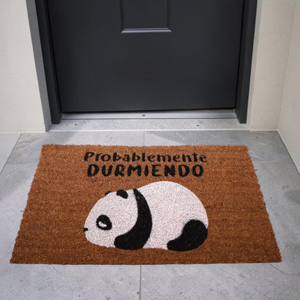 Felpudo Coco “Probablemente Durmiendo” – 70×40 cm – Fibra de coco natural con base antideslizante PVC | Alfombrilla entrada interior/exterior protegido