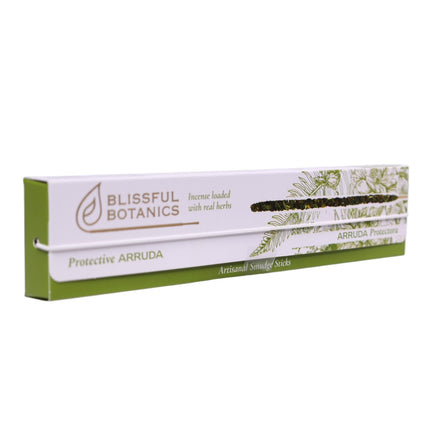 Blissful Botanics Pack de 6 cajas de 8 palitos de Incienso Protective Arruda, Varillas Aromáticas Artesanales con Hierbas Reales, Aroma Arruda/Ruda, Smudge Sticks de Larga Duración para Hogar
