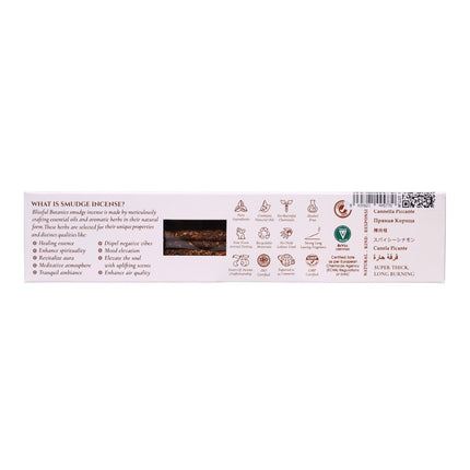 Blissful Botanics Pack de 6 cajas de 8 palitos de Incienso Spicy Cinnamon, Varillas Aromáticas Artesanales con Hierbas Reales, Aroma Canela Picante, Smudge Sticks de Larga Duración para Hogar