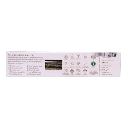 Blissful Botanics Pack de 6 cajas de 8 palitos de Incienso Regal Copal, Varillas Aromáticas Artesanales con Hierbas Reales, Aroma Copal Real, Smudge Sticks de Larga Duración para Hogar