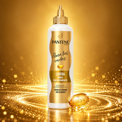 Pantene Pro-V Ama Tus Ondas Crema de Peinado Sin Aclarado 270 ml – Control Encrespamiento 24h para Cabello Ondulado