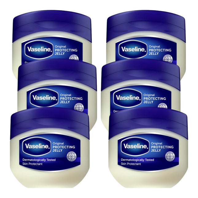 Vaseline Pack de 6 Tarros de Vaselina Protecting Jelly pura original 50 ml (300 ml en total)