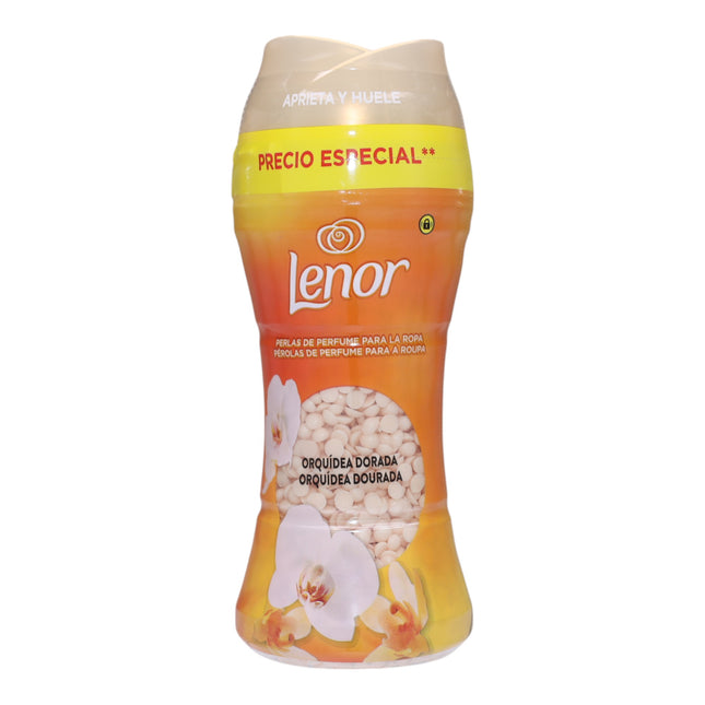 Lenor Classic Orquídea Dorada Perlas de Perfume Potenciador de Fragancia para la Ropa Limpieza Tradicional Aromática y Profunda 195g - El envase puede variar