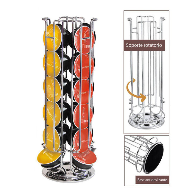 QUTTIN Rotating Coffee Capsule Holder for Dolce Gusto with Capacity for 24 Capsules 