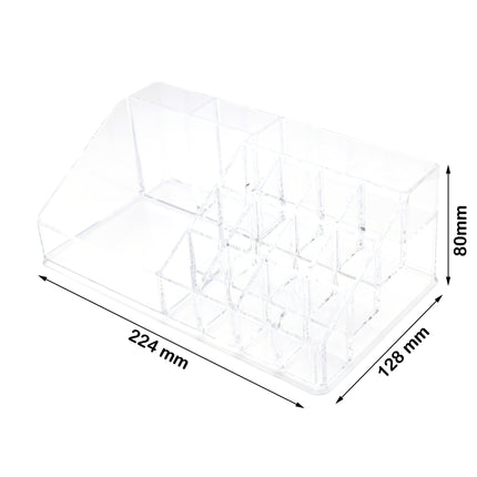 Acrylic Box Makeup Shelf Makeup Cosmetics Jewelry Organizer Clear Dressing Table with Non-Slip Base 