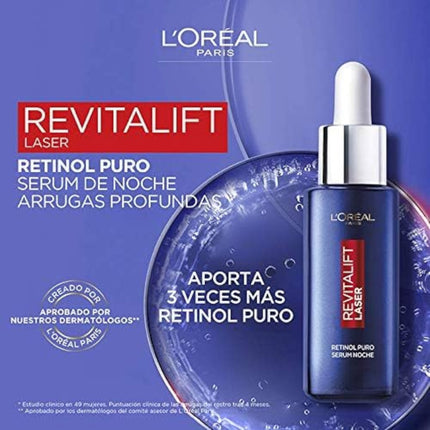 L'ORÉAL PARIS Revitalift Laser night serum pure retinol deep wrinkles dispenser 30 ml 