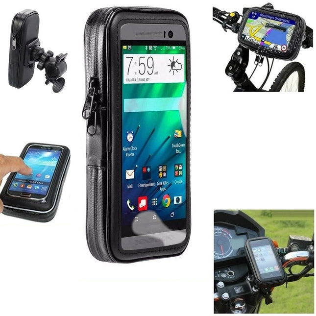 Carcasa de montaje para bicicleta, resistente al agua, color negro, para teléfonos móviles de 3.5-6.3 pulgadas