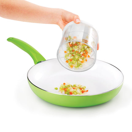 METALTEX ROTO-CUTTER vegetable cutter Transparent PS container, stainless steel blades and white ABS body Measurements: 27 cm 