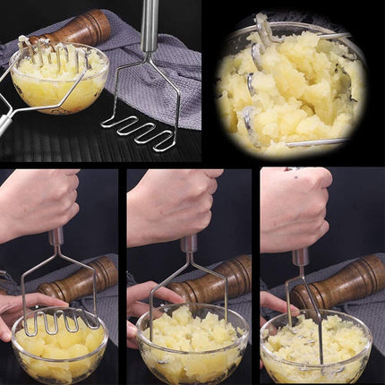 Machacador de Patatas Aplastador de Patatas de Acero inoxidable Trituradora de Patata para Hacer Puré De Patatas Caseras